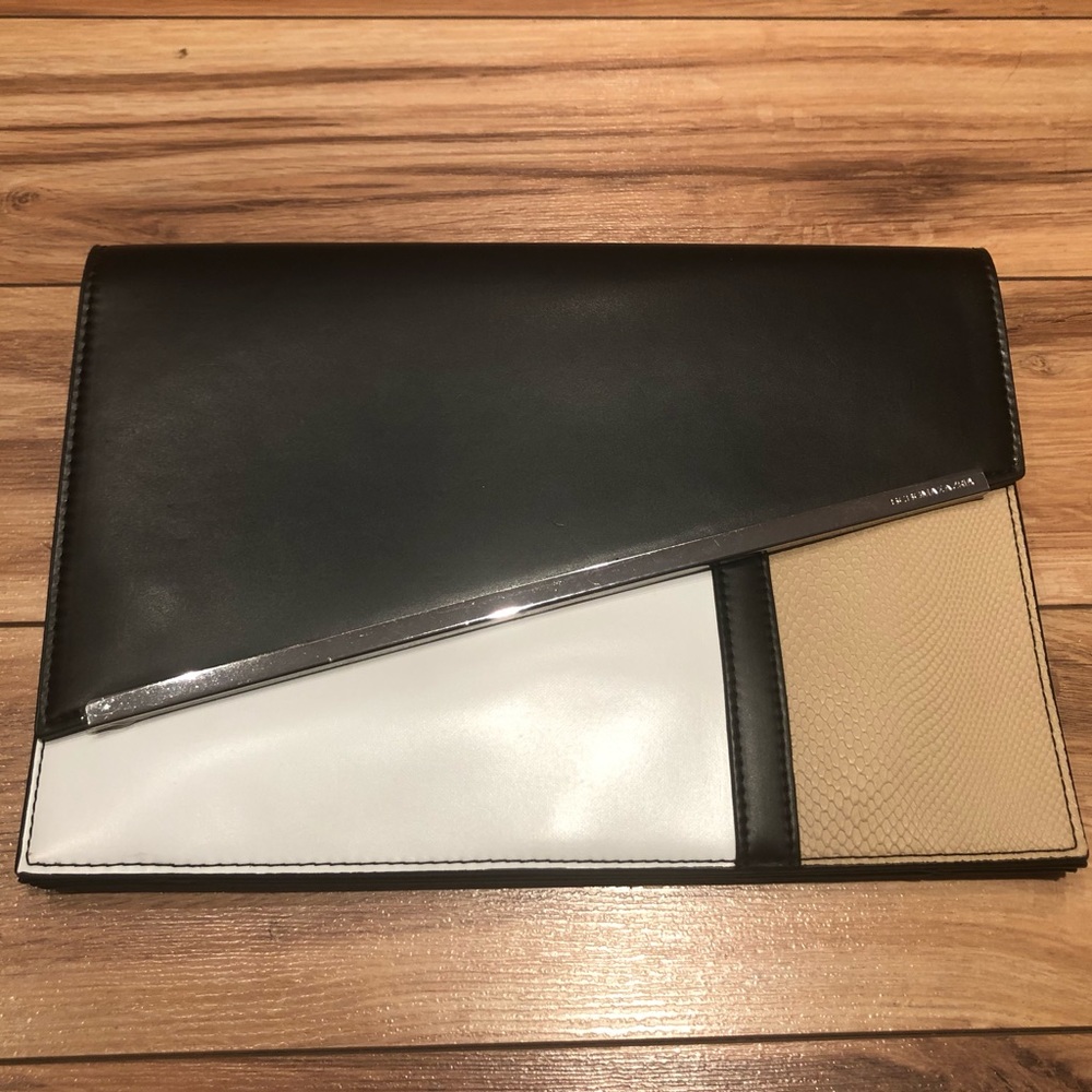 BCBG leather clutch